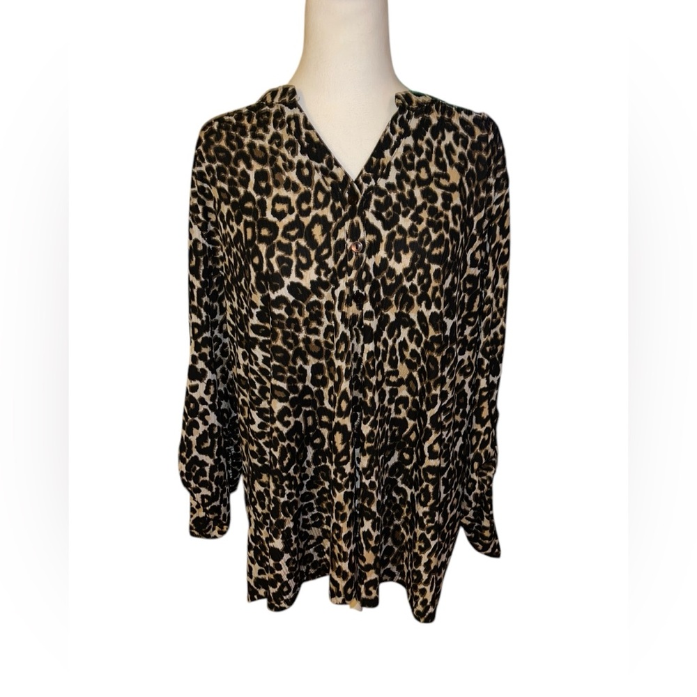 Y2K Leopard Print Blouse Sz 3X by Chances R <3